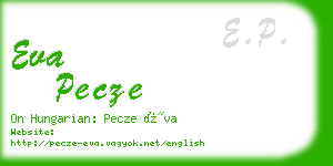 eva pecze business card